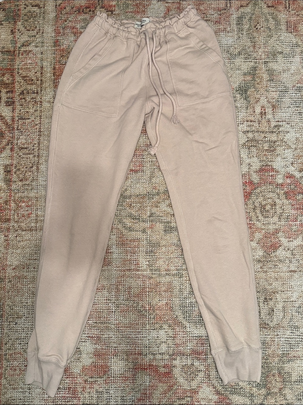 Abercrombie Soft AF Collection Cream Drawstring Joggers